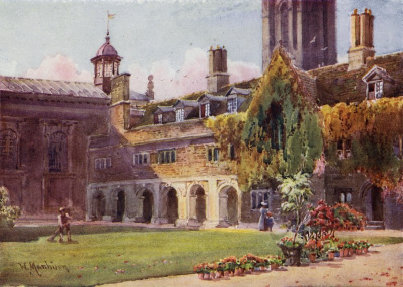 Sąd i krużganki w Pembroke College autorstwa William Matthison