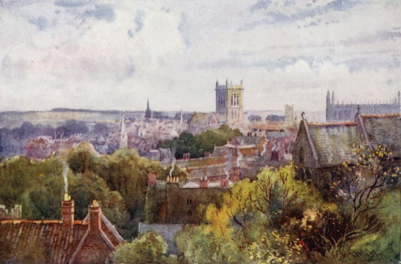Widok na Cambridge z Wzgórza Zamkowego autorstwa William Matthison