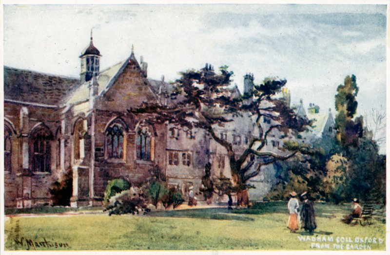 Wadham College z ogrodu autorstwa William Matthison