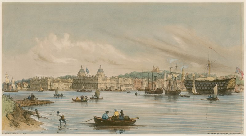 Greenwich i Dreadnaught, ok. 1840 autorstwa William Parrott