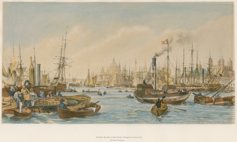 Basen, patrząc w kierunku London Bridge autorstwa William Parrott