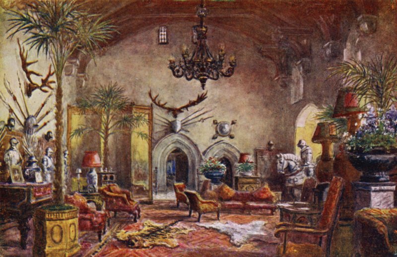 Zamek Warwick: Wielka Sala (kolor lito) autorstwa William W. Quatremain