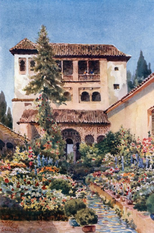 Granada, Generalife (kolor lito) autorstwa William Wiehe Collins