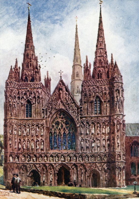 Lichfield, Front Zachodni (kolor lito) autorstwa William Wiehe Collins
