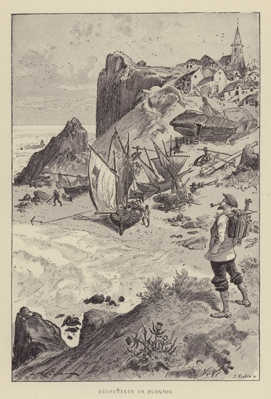 Odkrycie Plouhic autorstwa after Albert Robida