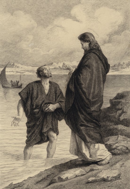 Jezus i Święty Piotr autorstwa after Albert Robida