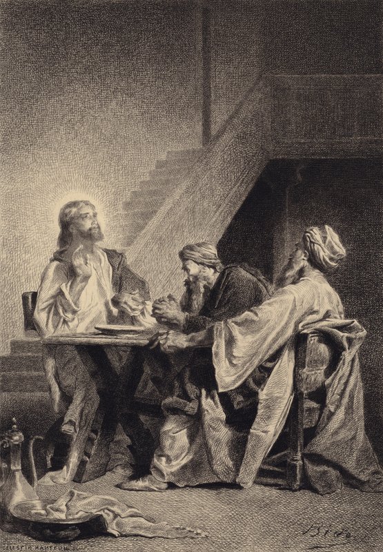 Jezus i uczniowie w Emaus autorstwa after Albert Robida