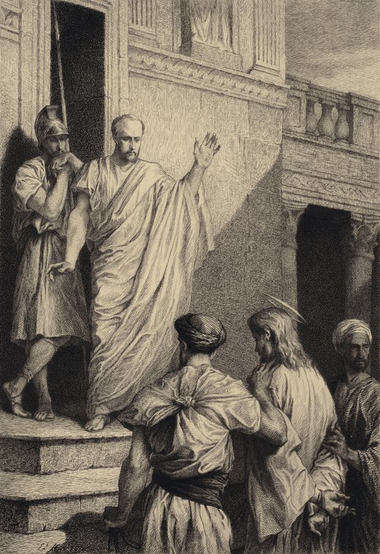 Jezus przed Piłatem autorstwa after Albert Robida