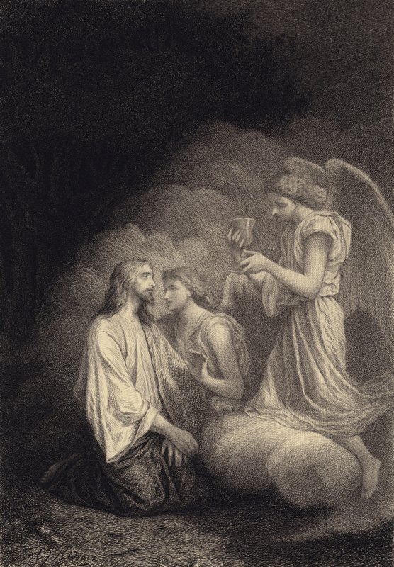 Jezus na Górze Oliwnej autorstwa after Albert Robida