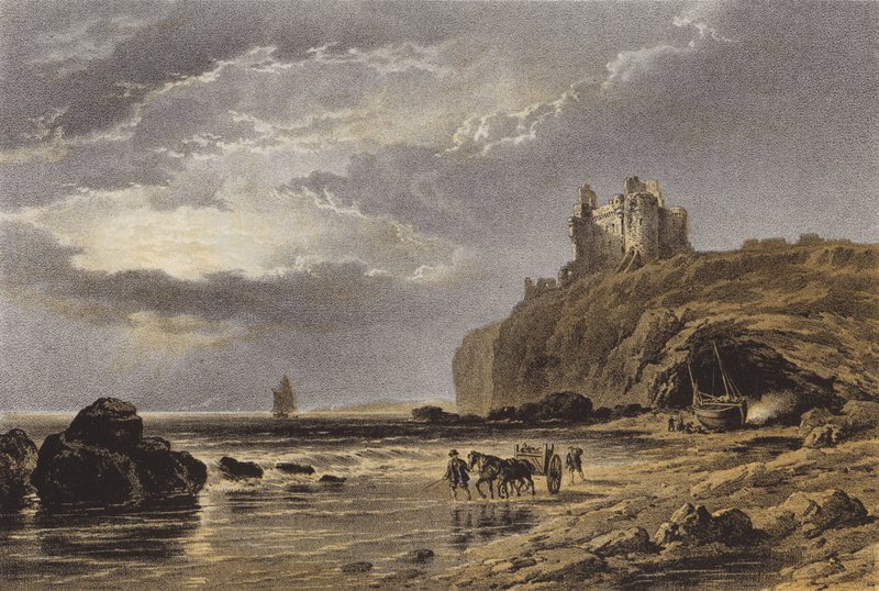 Zamek Tantallon (chromolitho) autorstwa after C. Stanfield