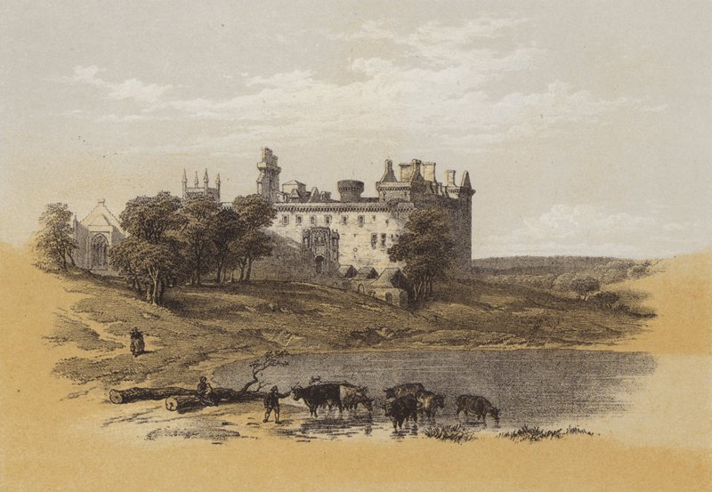 Pałac Linlithgow (chromolitho) autorstwa after David Roberts