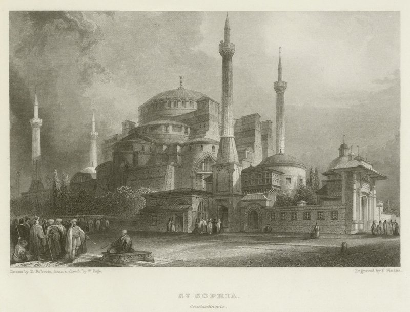 Św Zofia, Konstantynopol autorstwa after David Roberts
