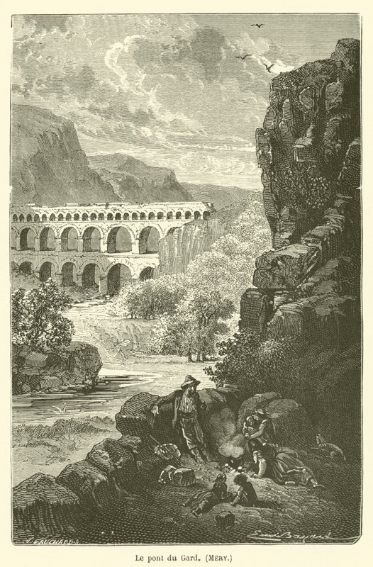 Pont du Gard, Mery autorstwa after Emile Antoine Bayard