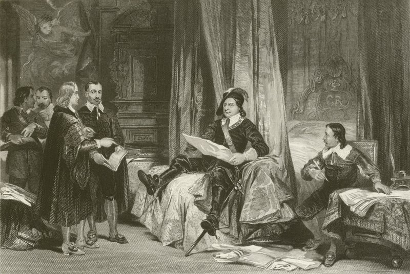 Cromwell naradzający się z prawnikami autorstwa after George Cattermole