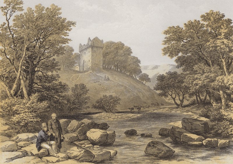 Zamek Newark (chromolitho) autorstwa after George Cattermole