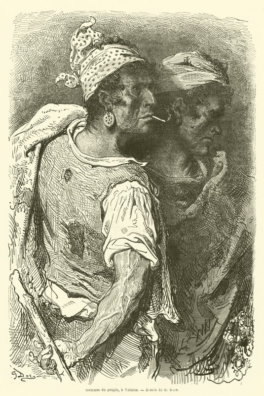 Ludzie ludu w Walencji autorstwa Gustave after Dore