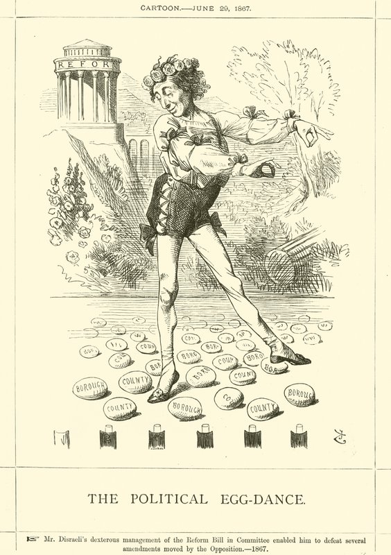 Polityczny taniec jajeczny autorstwa after John Tenniel