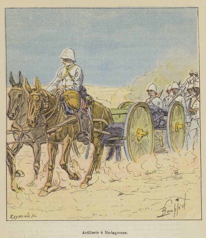 Artyleria na Madagaskarze autorstwa after Louis Charles Bombled
