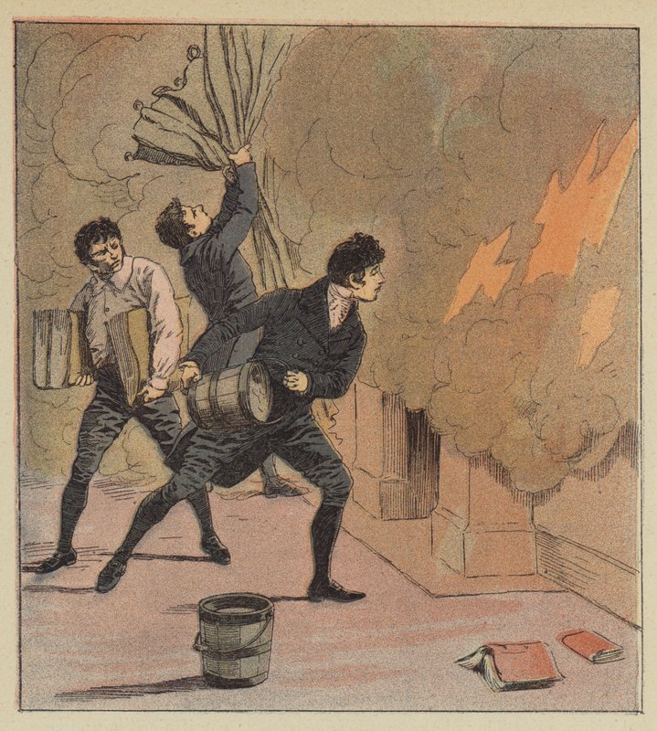 Ogień w Longwood autorstwa after Louis Charles Bombled
