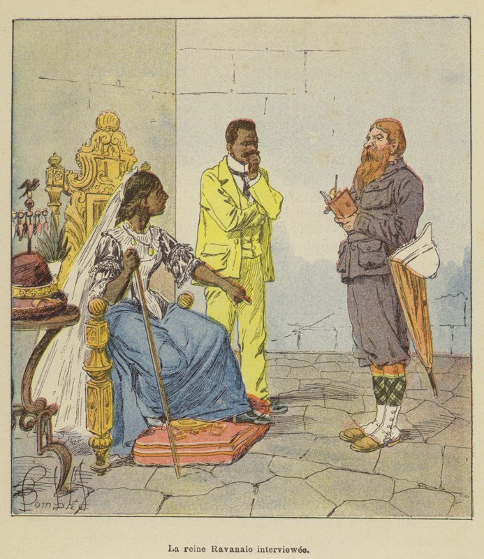 Rozmówczyni z królową Ravanalo autorstwa after Louis Charles Bombled