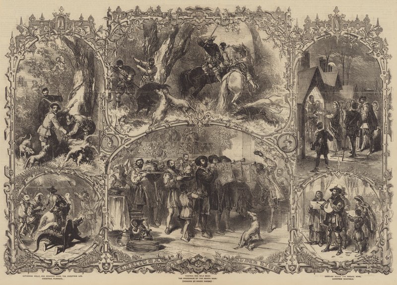 Boże Narodzenie w dawnych czasach autorstwa after Myles Birket Foster