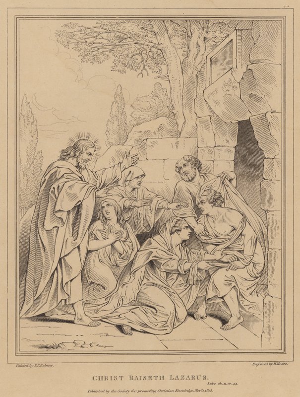 Chrystus wskrzesza Łazarza, Łukasza autorstwa after Peter Paul Rubens