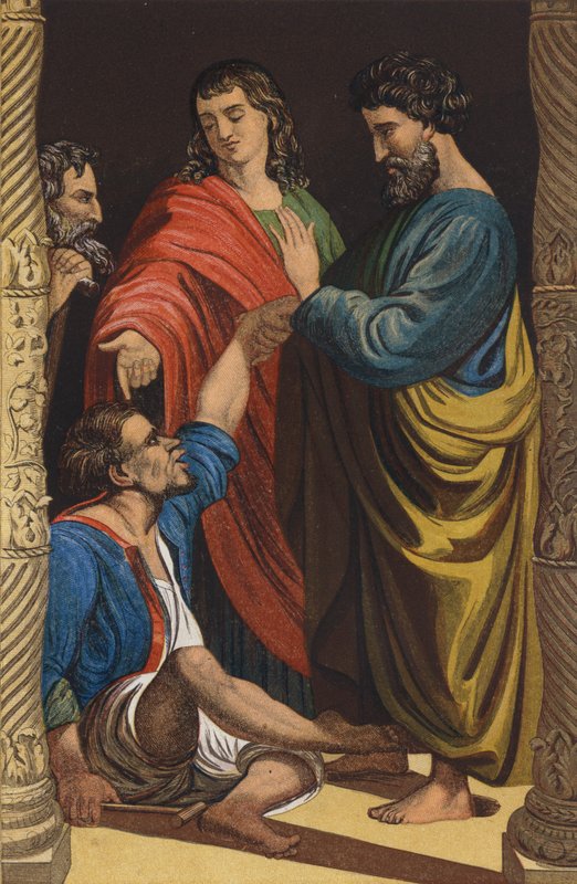 Piotr i Jan uzdrawiają chromego autorstwa after Raphael