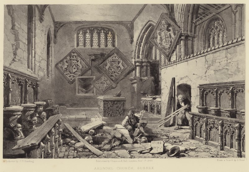 Kościół Arundel, Sussex autorstwa Samuel (after) Prout