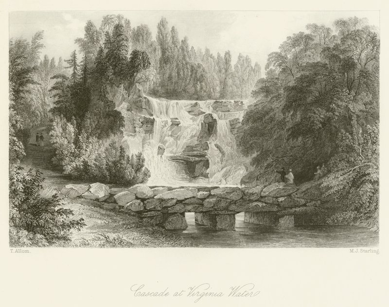 Kaskada w Virginia Water autorstwa after Thomas Allom
