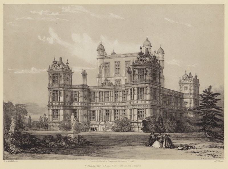Wollaton Hall, Nottinghamshire autorstwa after Thomas Allom