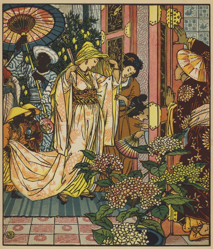 Księżniczka idzie do Łaźni autorstwa after Walter Crane